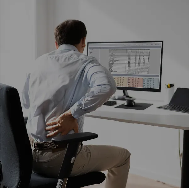Poor posture from desk work leading to neck pain