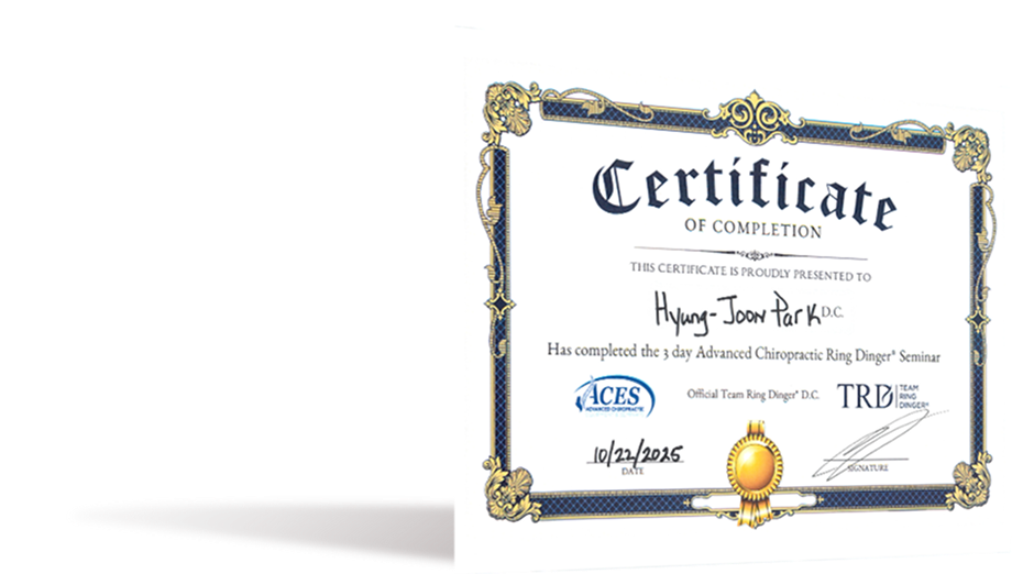 Certificate of Completion (Ring Dinger® Seminar)
